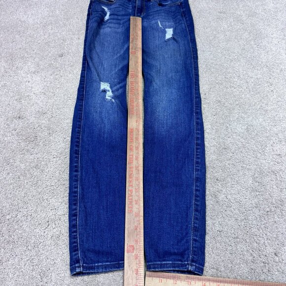 Hollister Jeans High Rise Super Skinny Blue Distressed Pockets Women’s Size 5 - Picture 3 of 12
